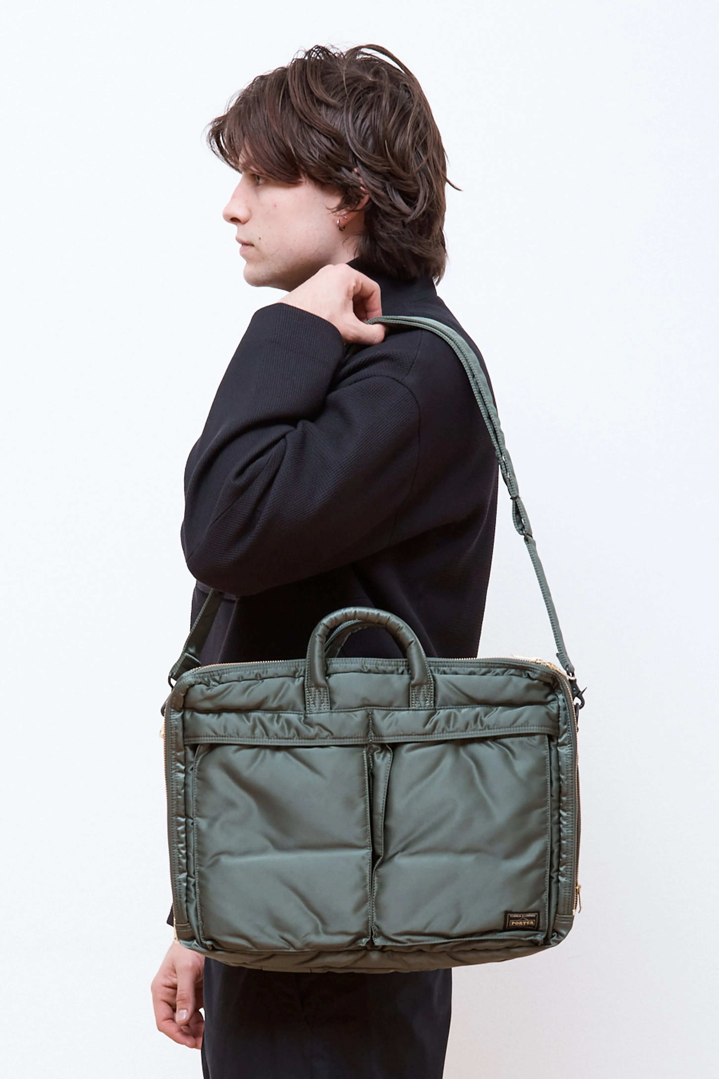 New Tanker 3Way Document Bag W-Zip Sage Green