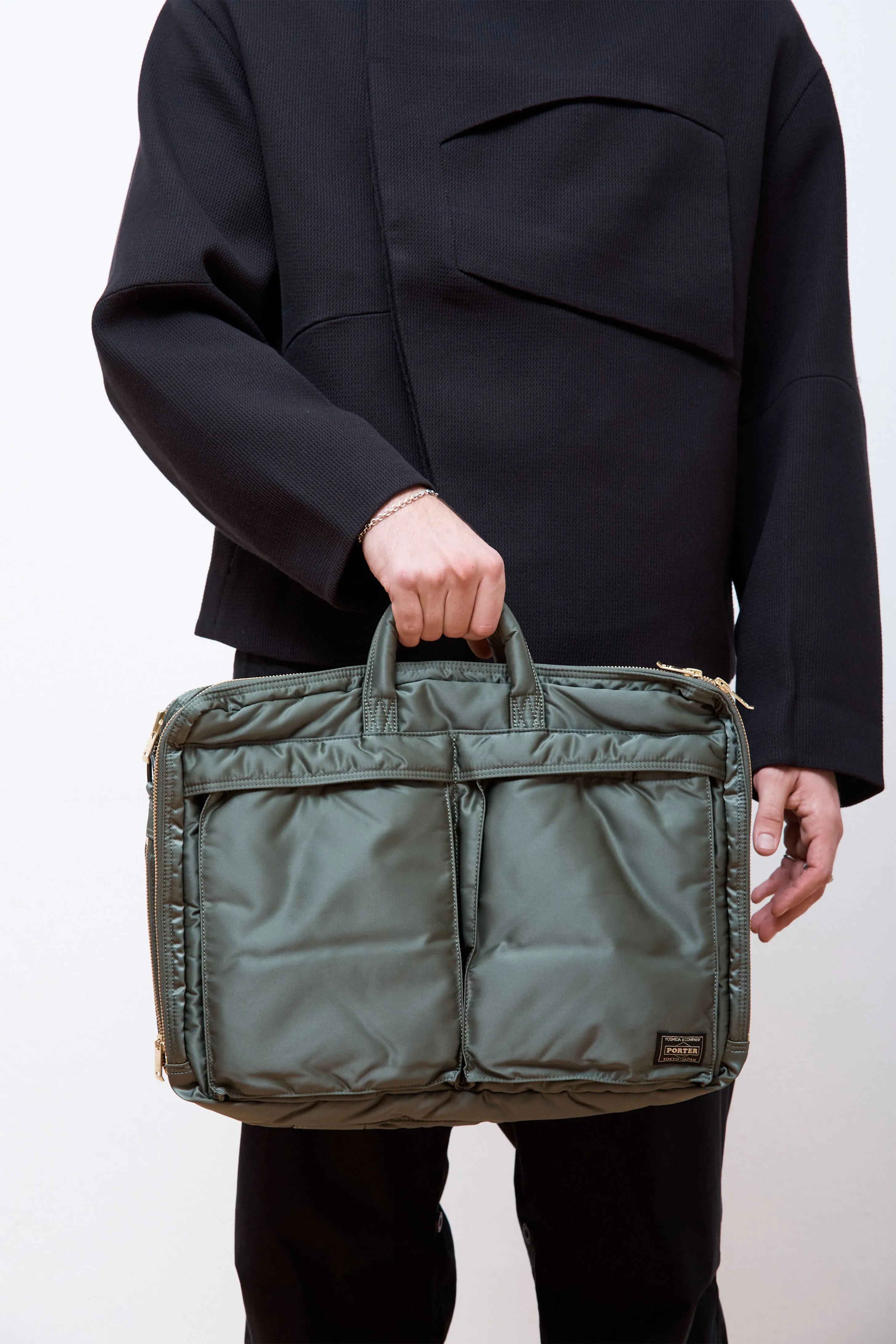 New Tanker 3Way Document Bag W-Zip Sage Green