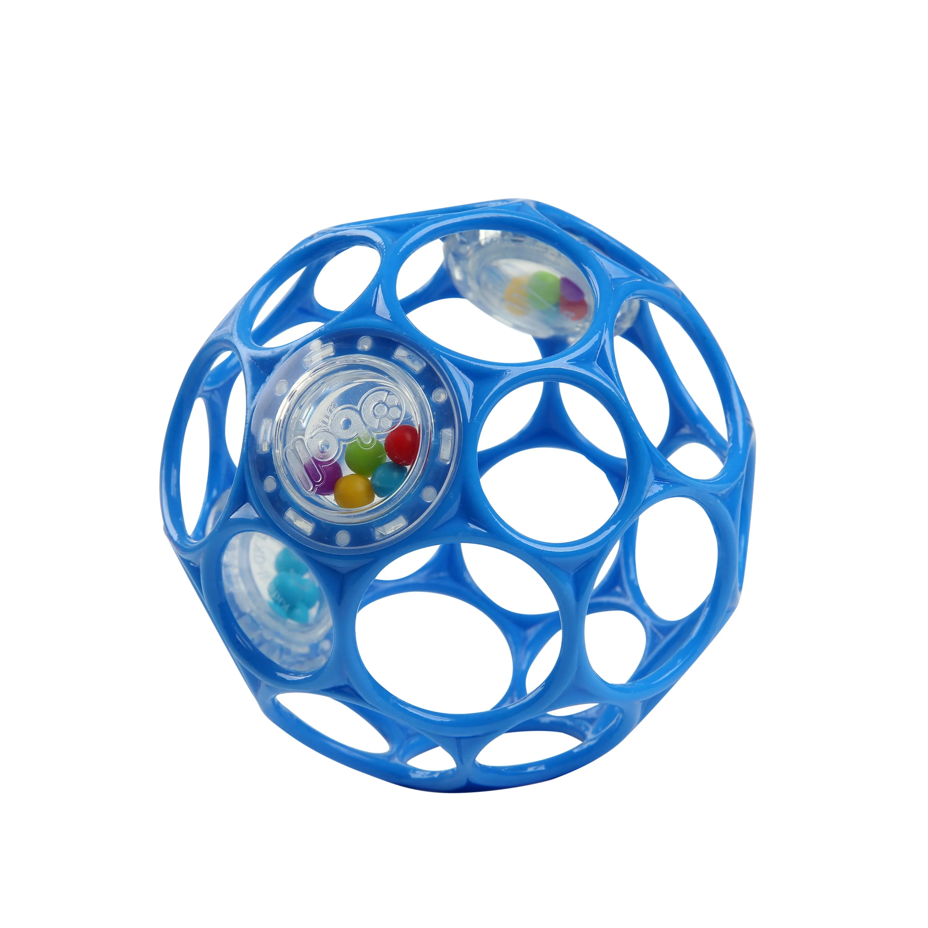 Oball Easy Grasp Rattle BPA-Free Infant Toy in Blue, 4"