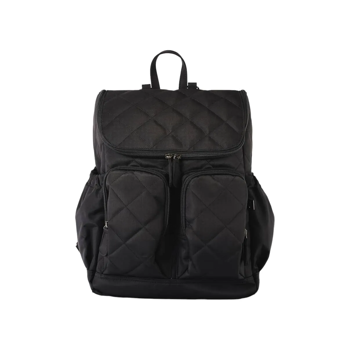 OiOi Diamond Quilt Nappy Backpack - Black