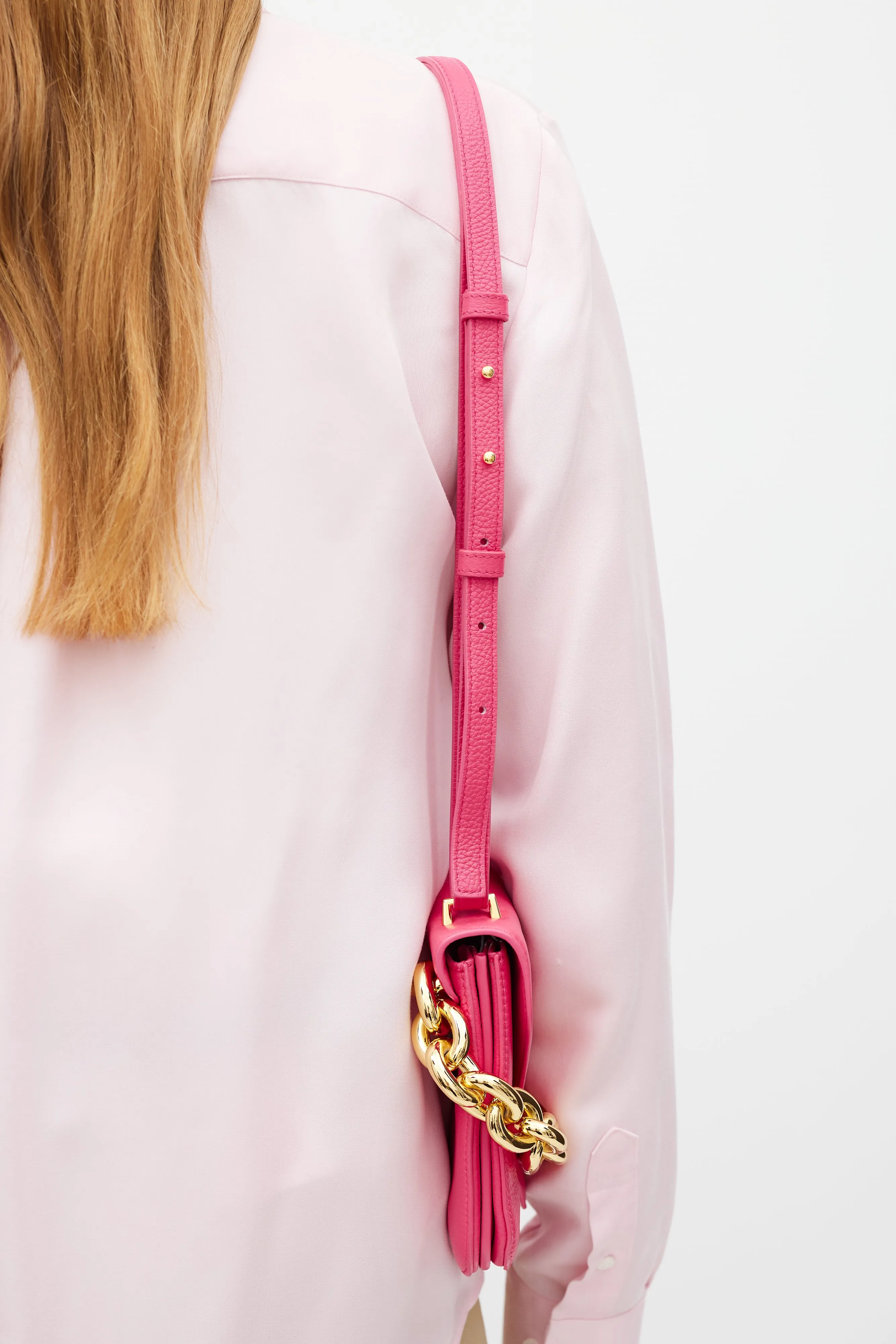 Pink Leather Mount Envelope Bag