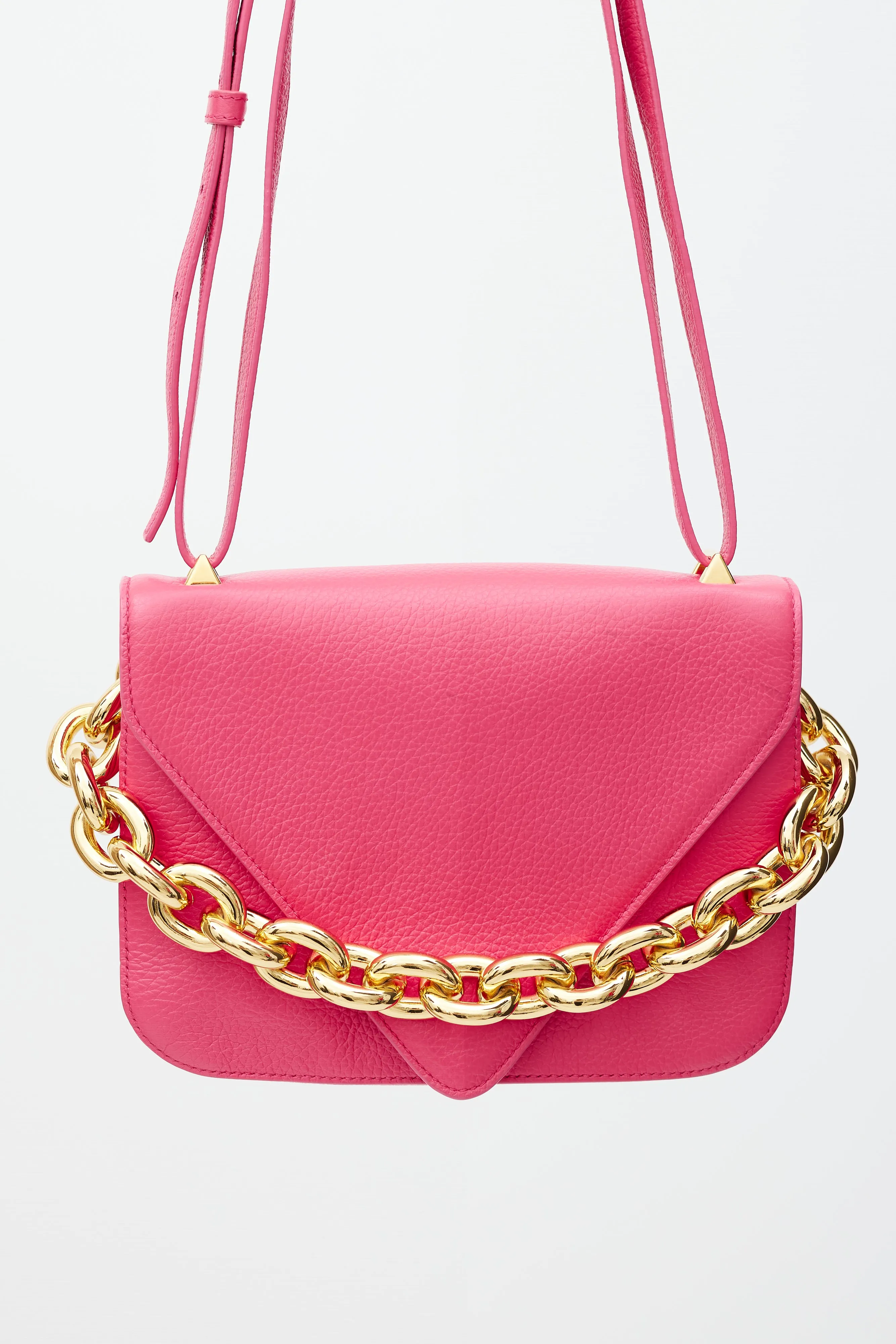 Pink Leather Mount Envelope Bag