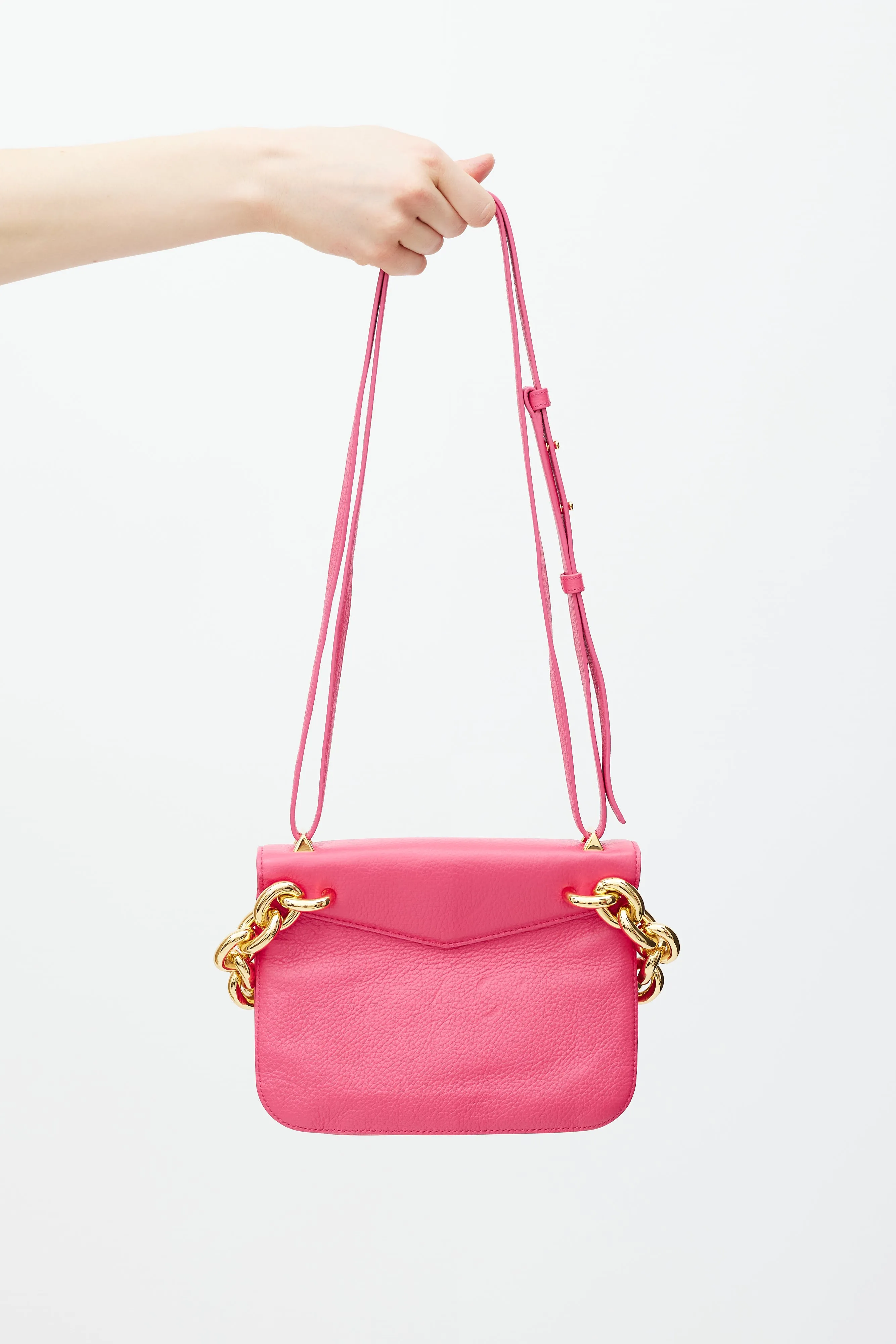 Pink Leather Mount Envelope Bag