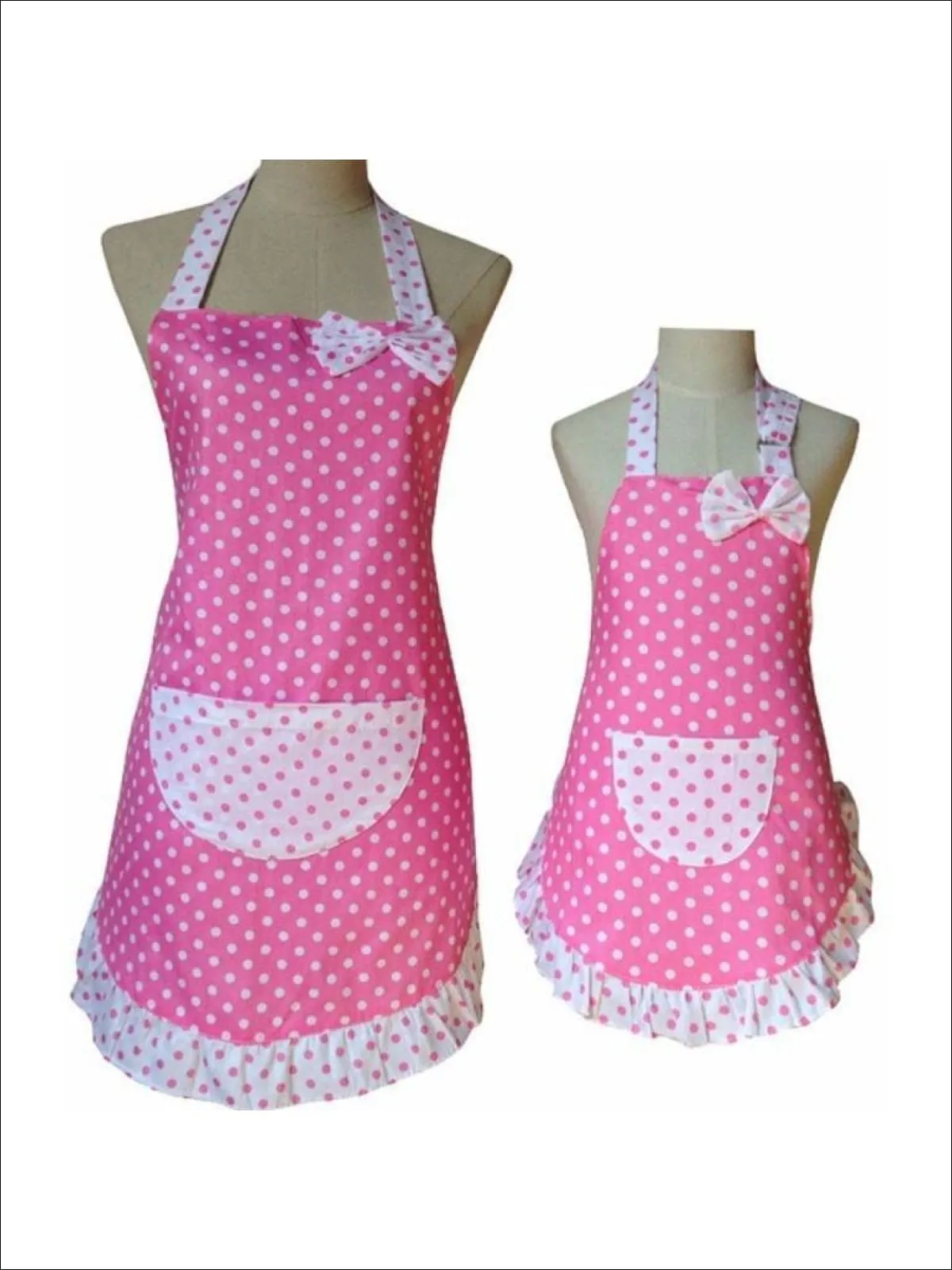 Pink Polka Dot Mommy And Me Apron Set