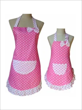 Pink Polka Dot Mommy And Me Apron Set