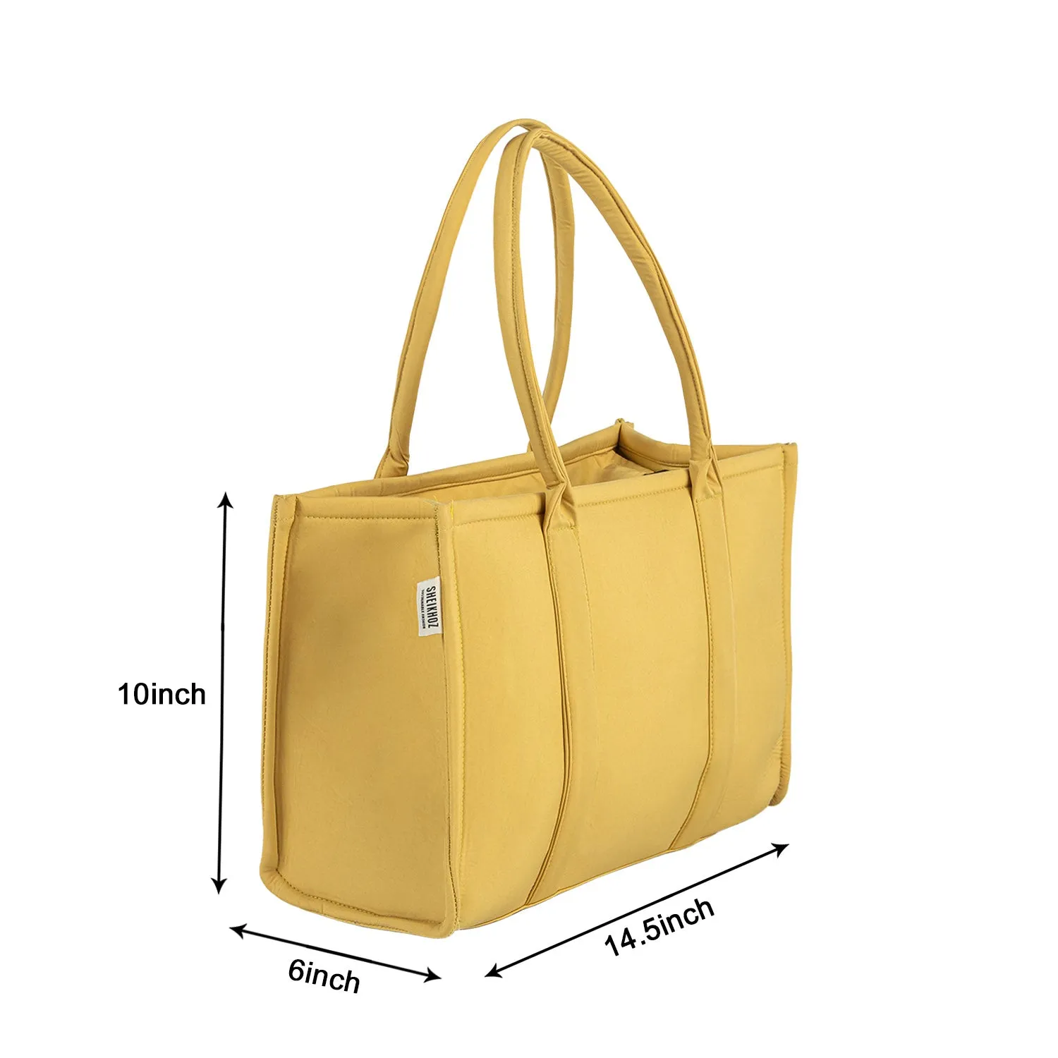 Plain Striped Tote - Mustard Tote Bag