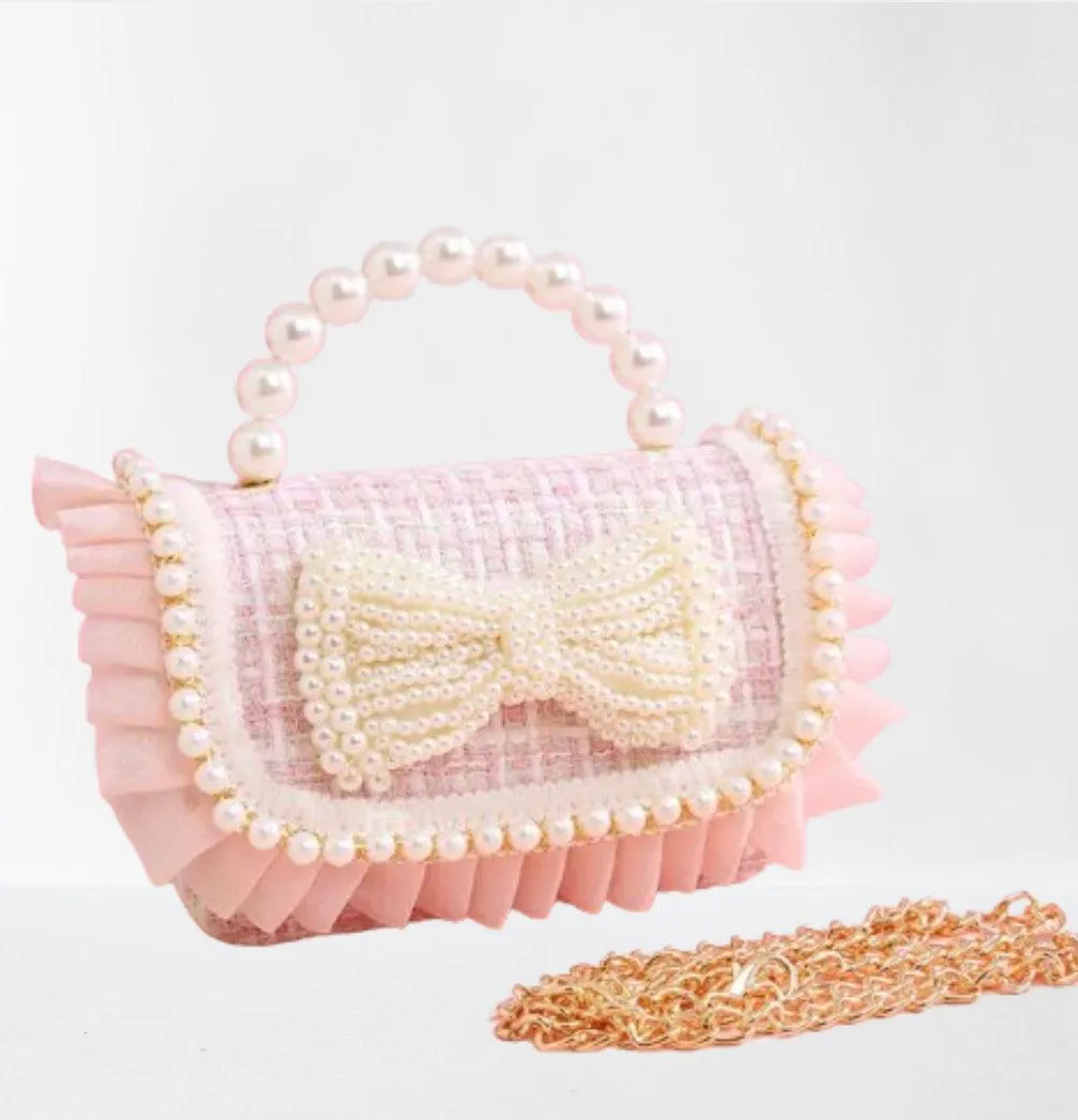 Princess Pink Pearly Bow Purse