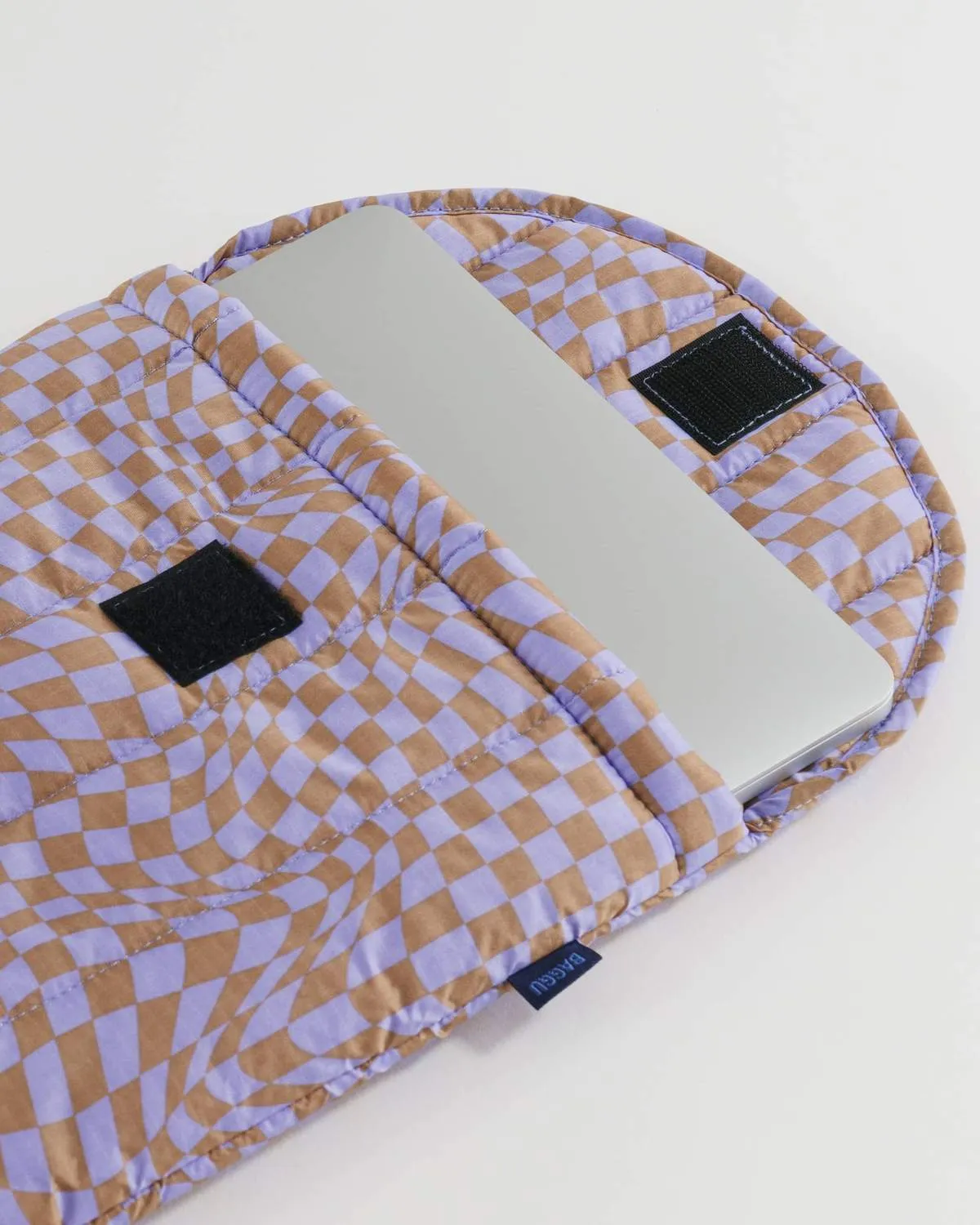 Puffy Laptop Sleeve 13" Lavender Trippy Checker