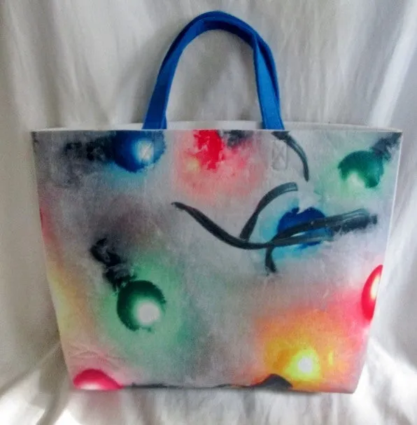 PUNCTUATE PSYCHEDELIC Tote Bag Satchel Carryall Vegan BEACH Book Shopper MULTI