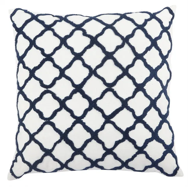 Quatrefoil Feather Cushion Moorish Embroided