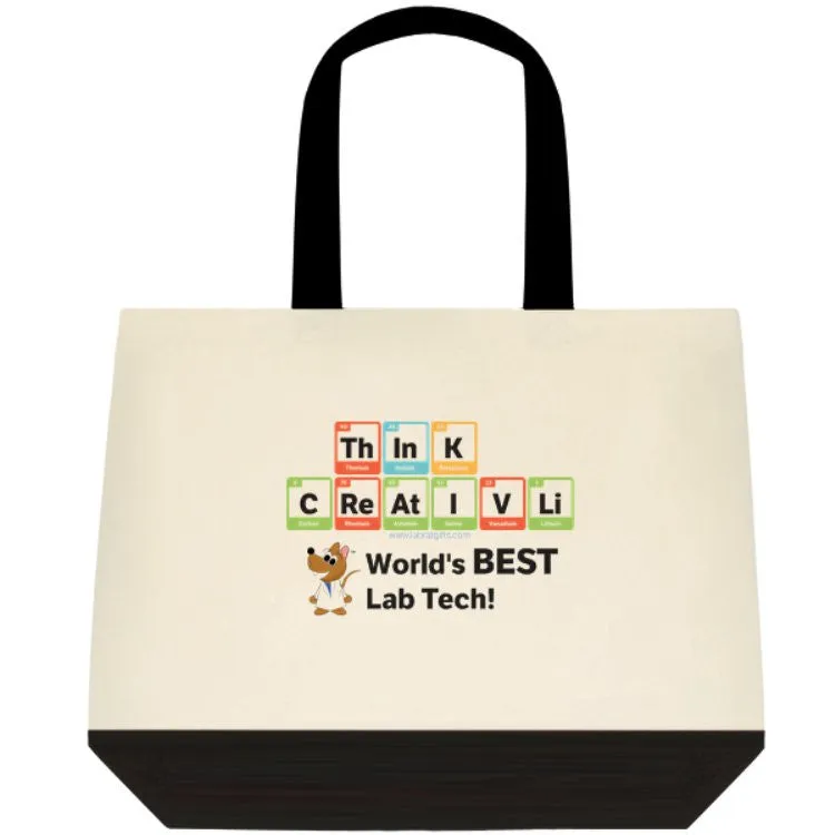 "ThInK CReAtIVLi - World's Best Lab Tech" - Tote Bag