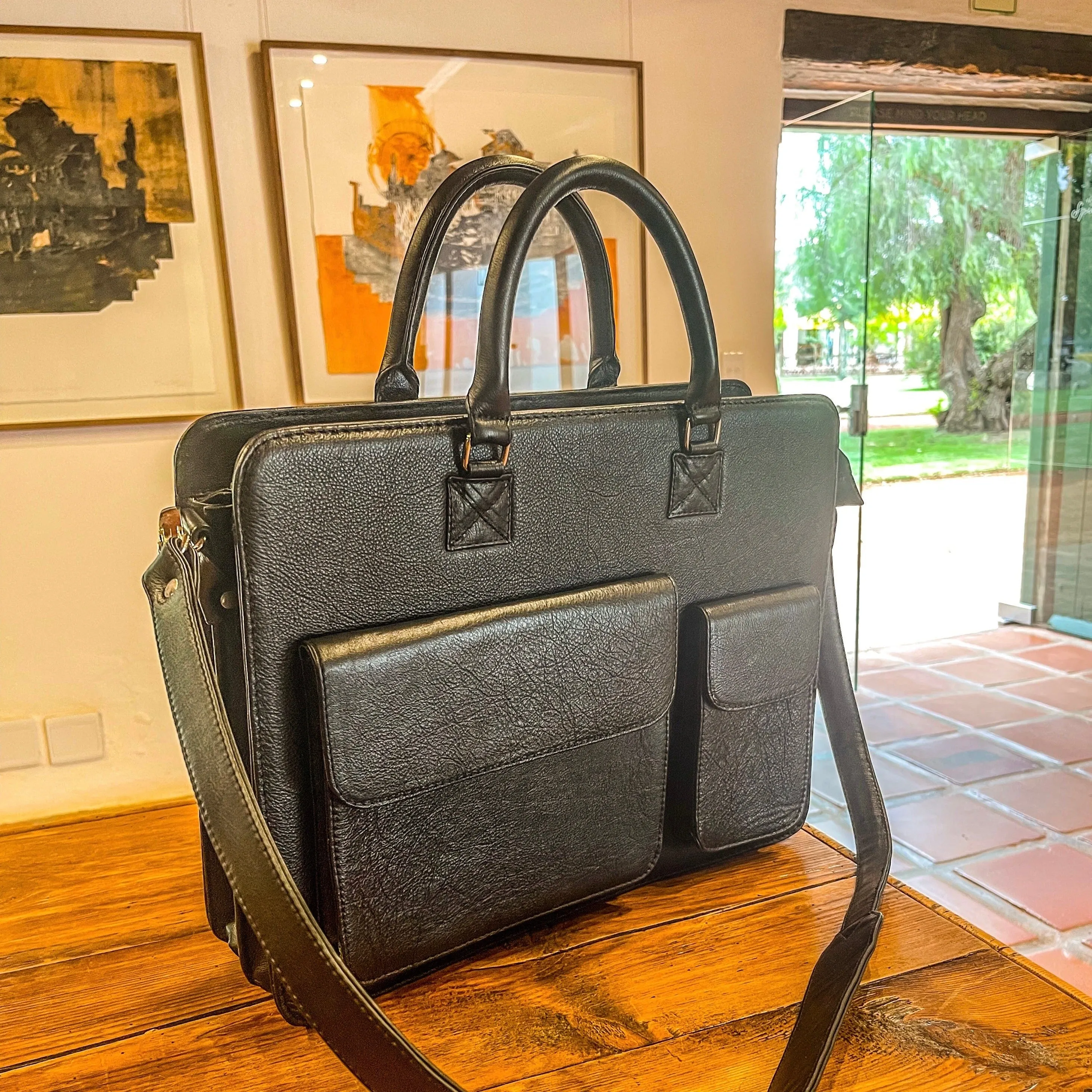 Rainmaker leather laptop bag (Lead time- 10 days)