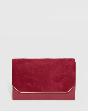 Red Penny Flap Clutch Bag