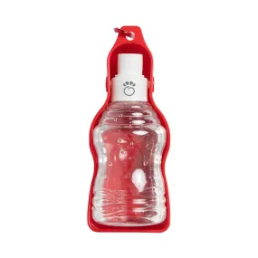 red travel dog water bottle