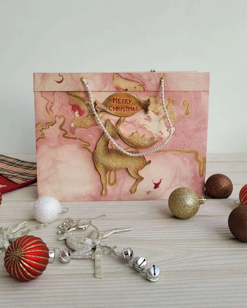 Reindeer Pink Paper Bag | 10 X 28 Inches