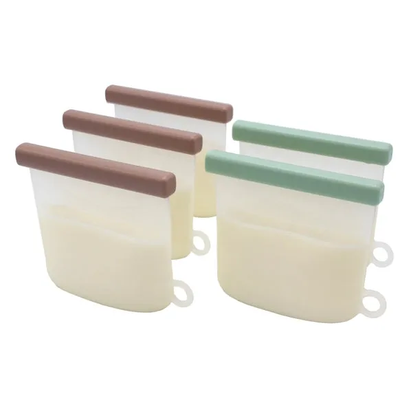 Reusable Silicone Breastmilk Storage Bags with Double Leak-Proof Seal