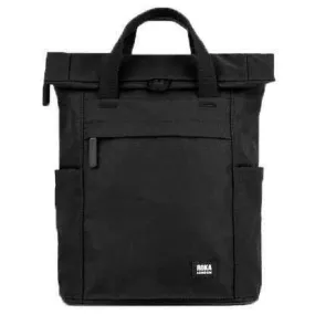 Roka Finchley A All Black Small Recycled Canvas Backpack - Ash Black