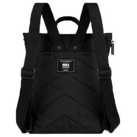 Roka Finchley A All Black Small Recycled Canvas Backpack - Ash Black