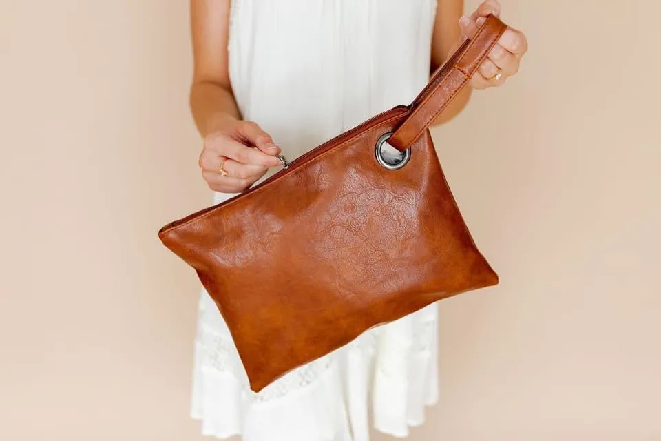 Samantha Vegan Leather Clutch