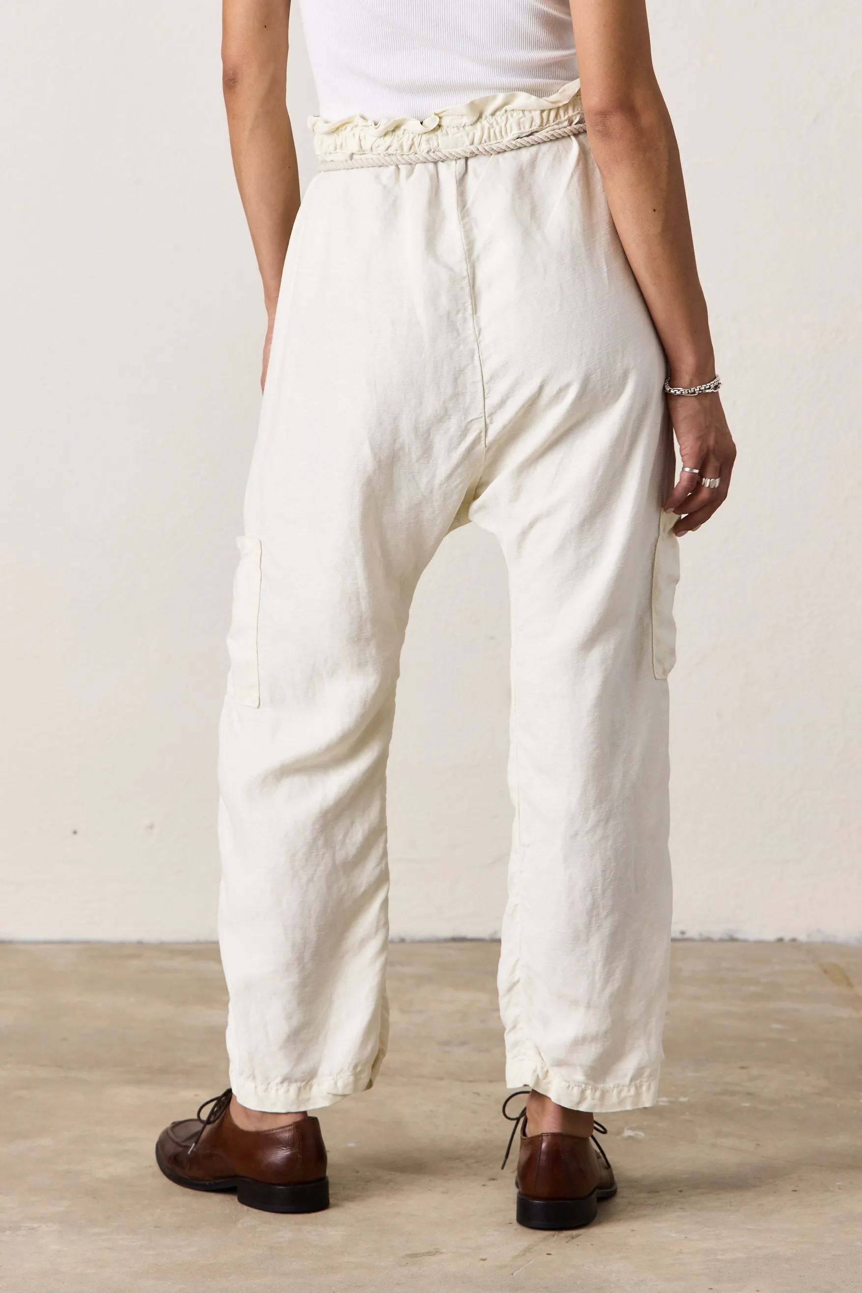 SHAILEY PAPERBAG WAIST PANT / SOFT WHITE