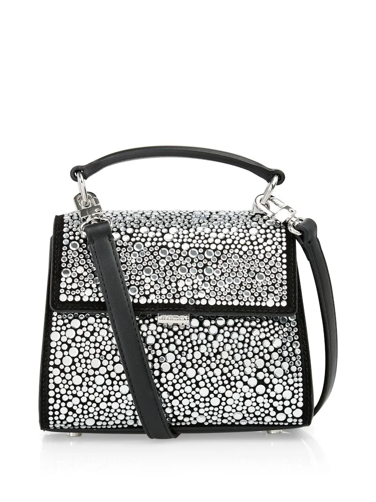 Silver Mirror Crystal Embellished Bag