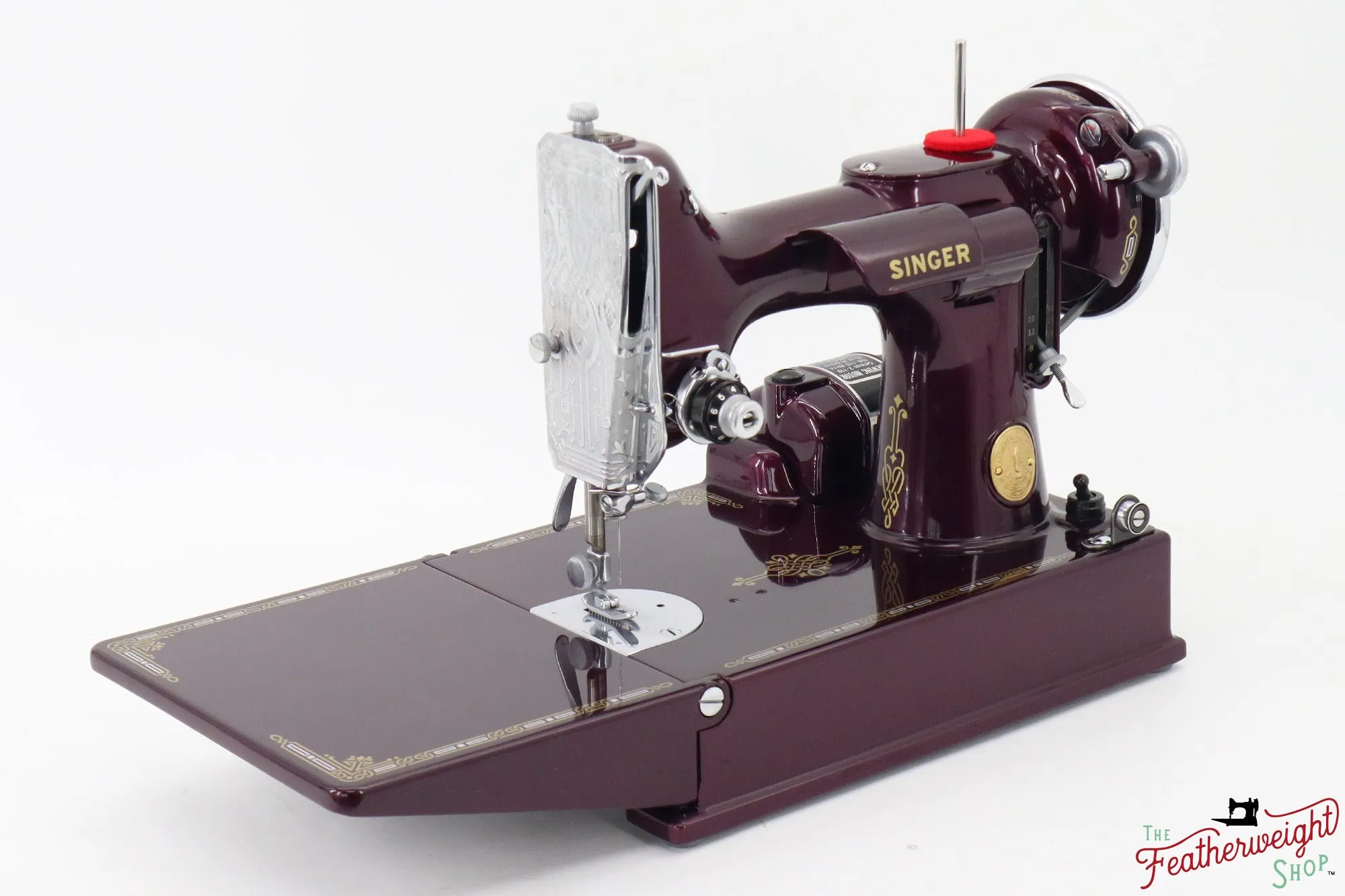 Singer Featherweight 221, AF870*** - Fully Restored in Star Garnet