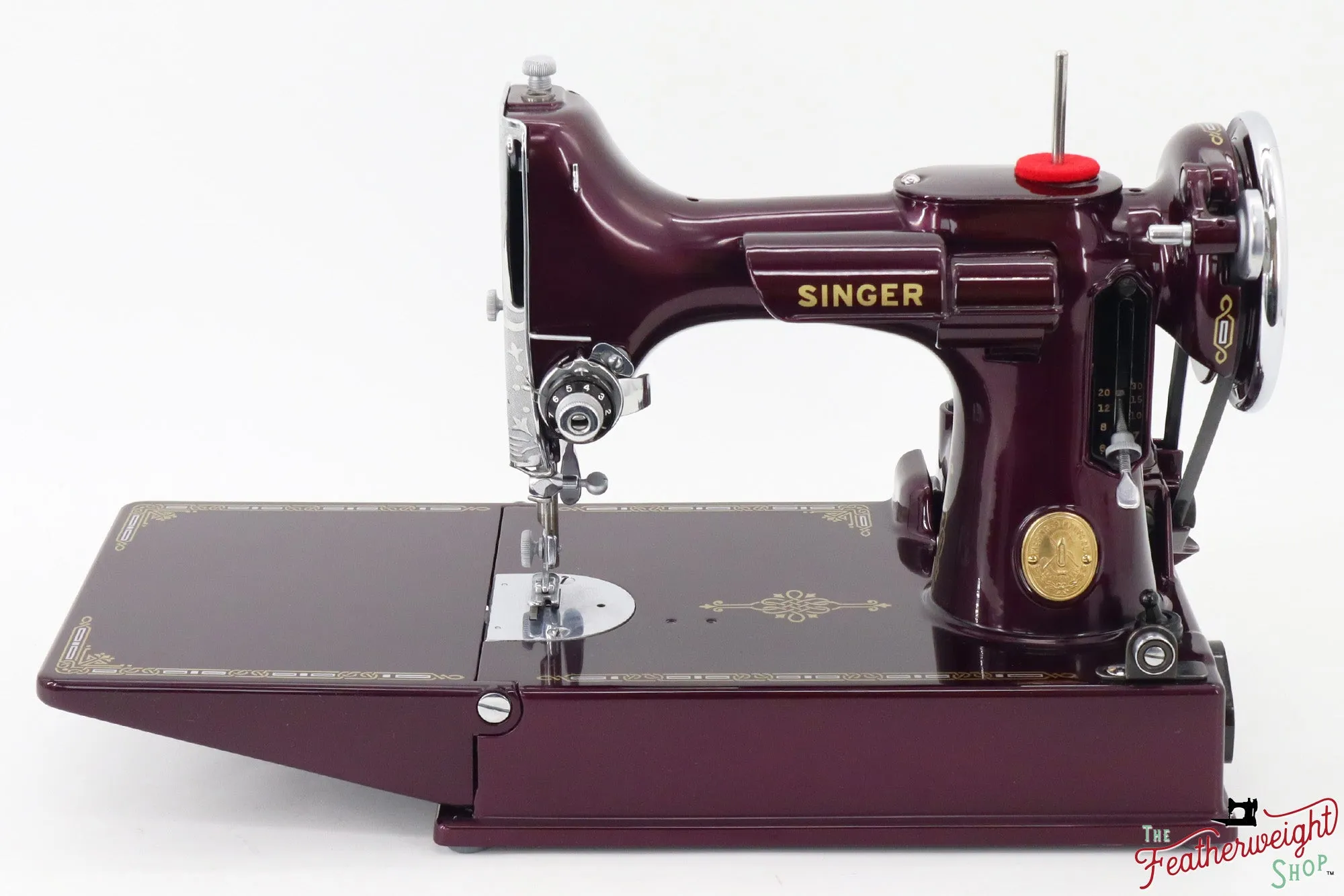 Singer Featherweight 221, AF870*** - Fully Restored in Star Garnet