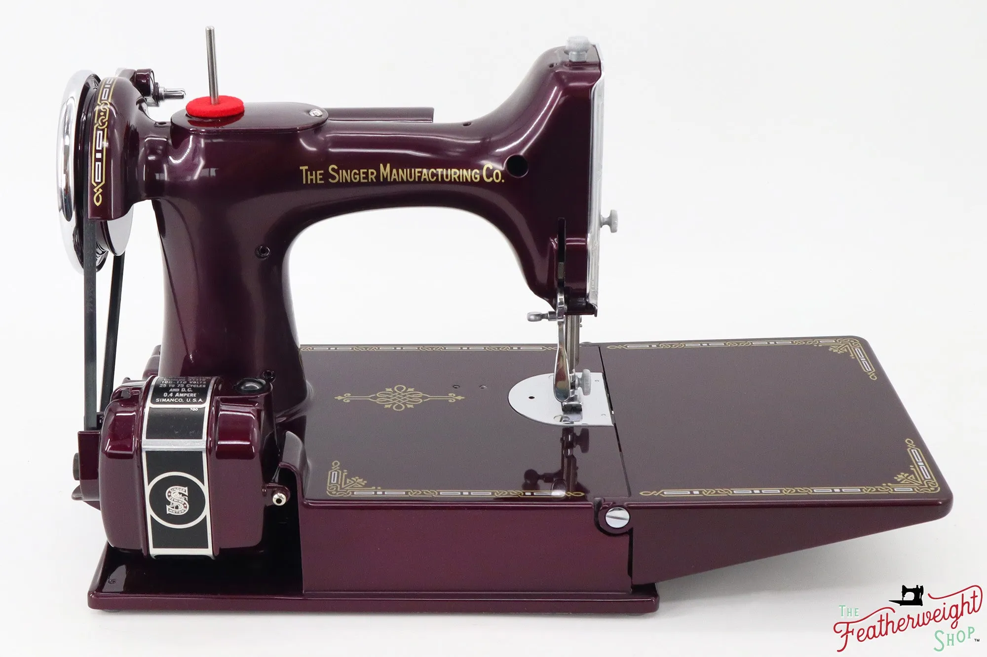 Singer Featherweight 221, AF870*** - Fully Restored in Star Garnet