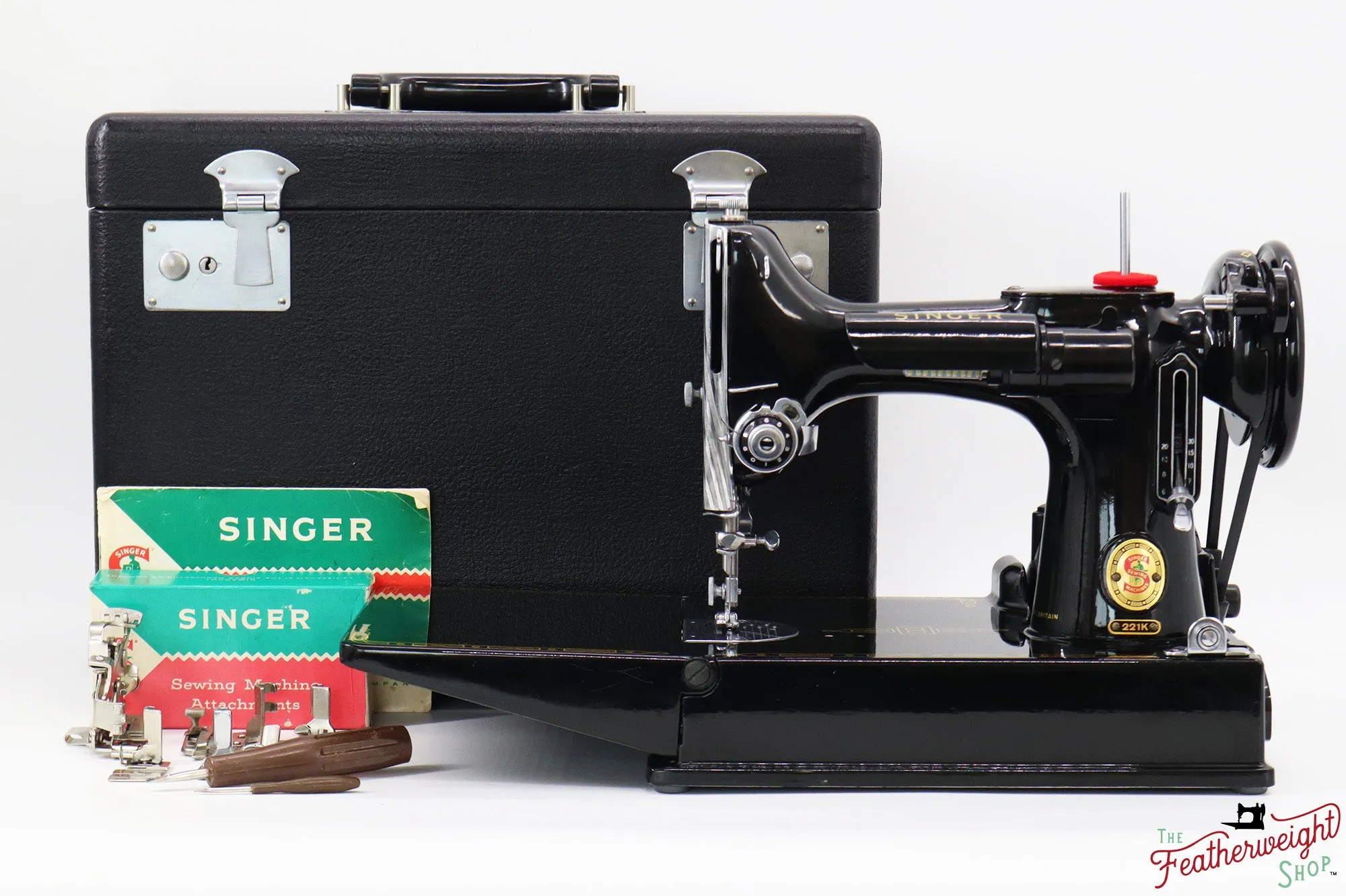 Singer Featherweight 221K Sewing Machine, RED "S" - ES246***