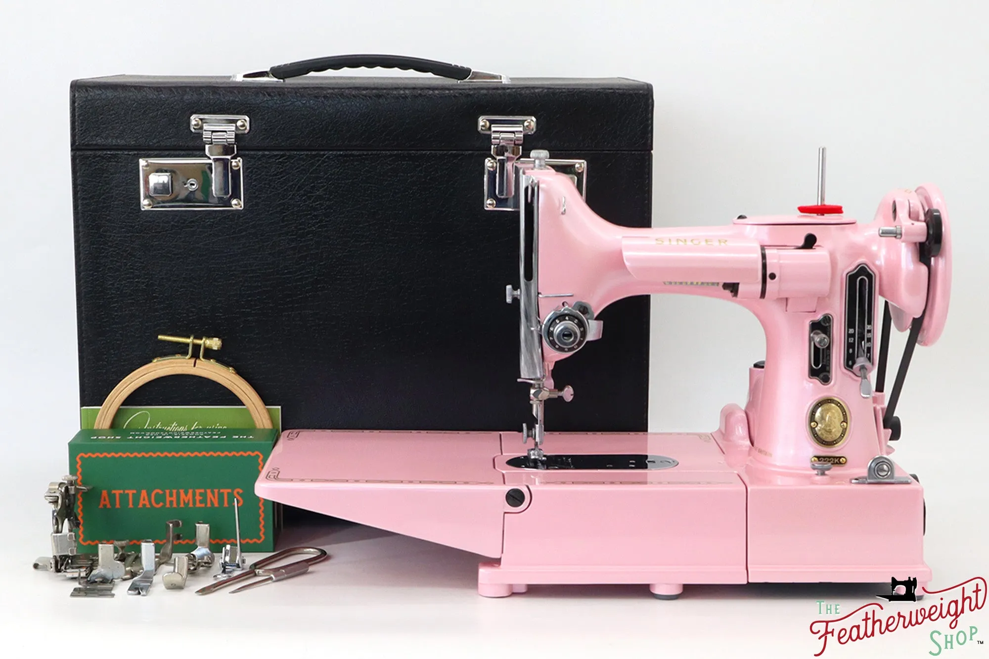 Singer Featherweight 222K - EM9594** - Fully Restored in Pink Frosting