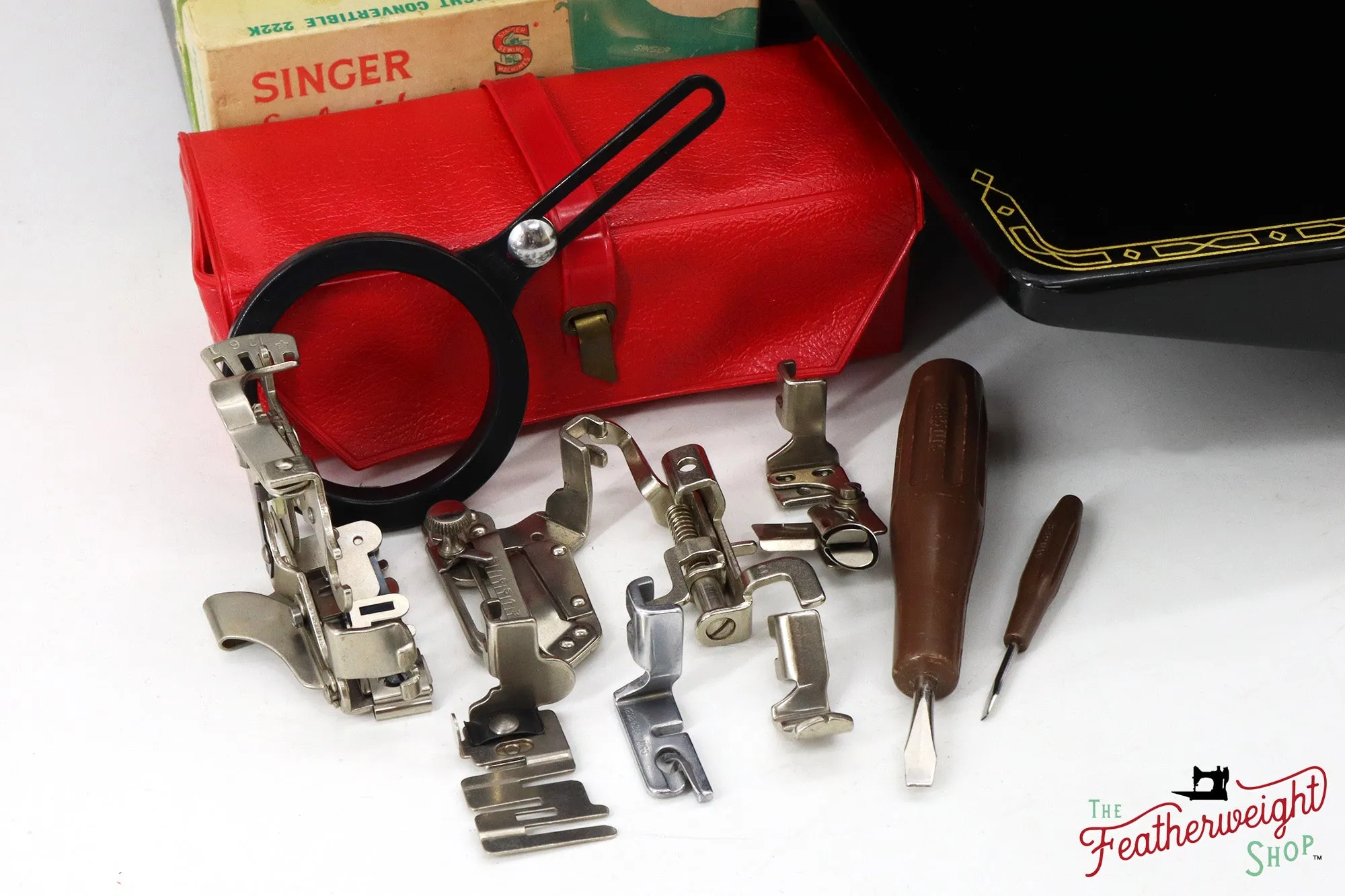 Singer Featherweight 222K Sewing Machine, Red 'S' - ES524*** - 1961