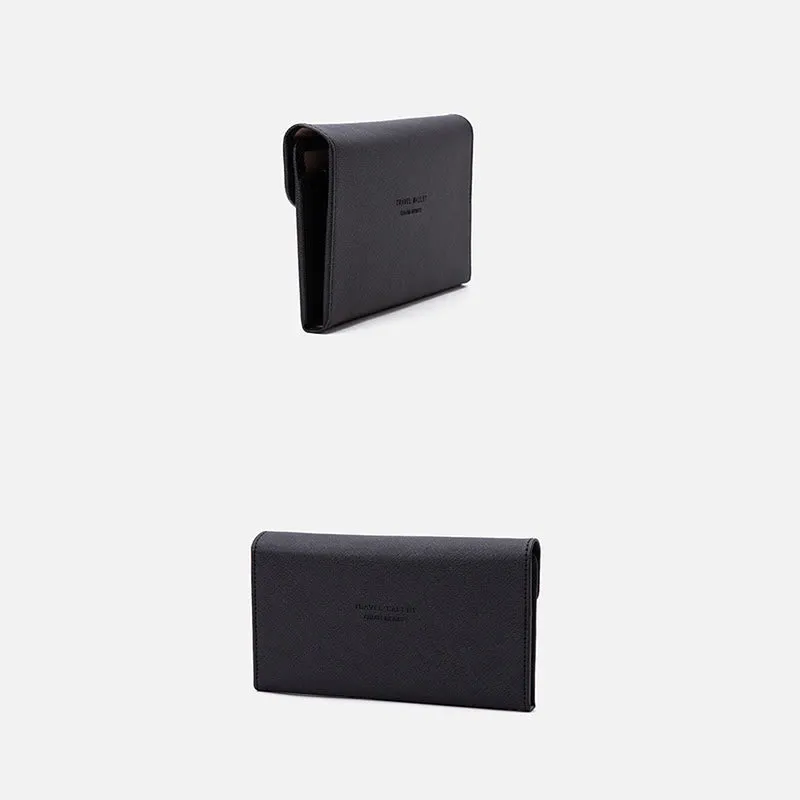 Slim Multifunctional Travel Document Pouch RFID Passport Holder