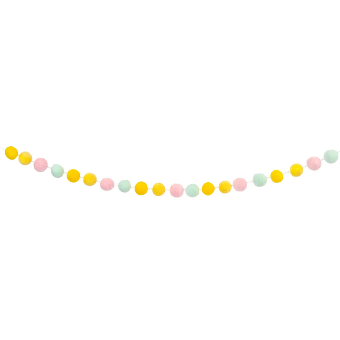 Small Pastel Felt Ball Garland - 2m