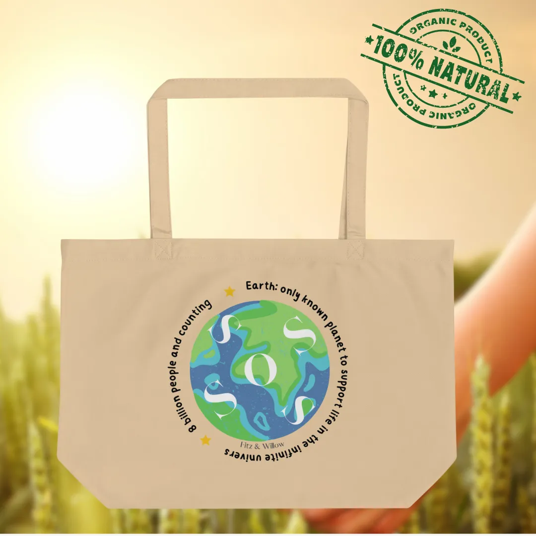 SOS Earth, Large organic tote bag