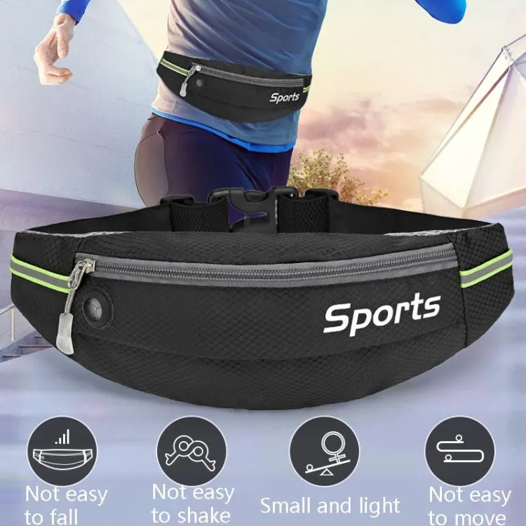 Sports Waist Bag Running Equipment Lightweight Large-Capacity Water-Repellent Breathable Outdoor Bag, Size: 7 inch(Black)