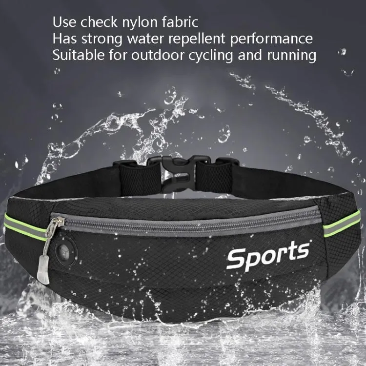 Sports Waist Bag Running Equipment Lightweight Large-Capacity Water-Repellent Breathable Outdoor Bag, Size: 7 inch(Black)