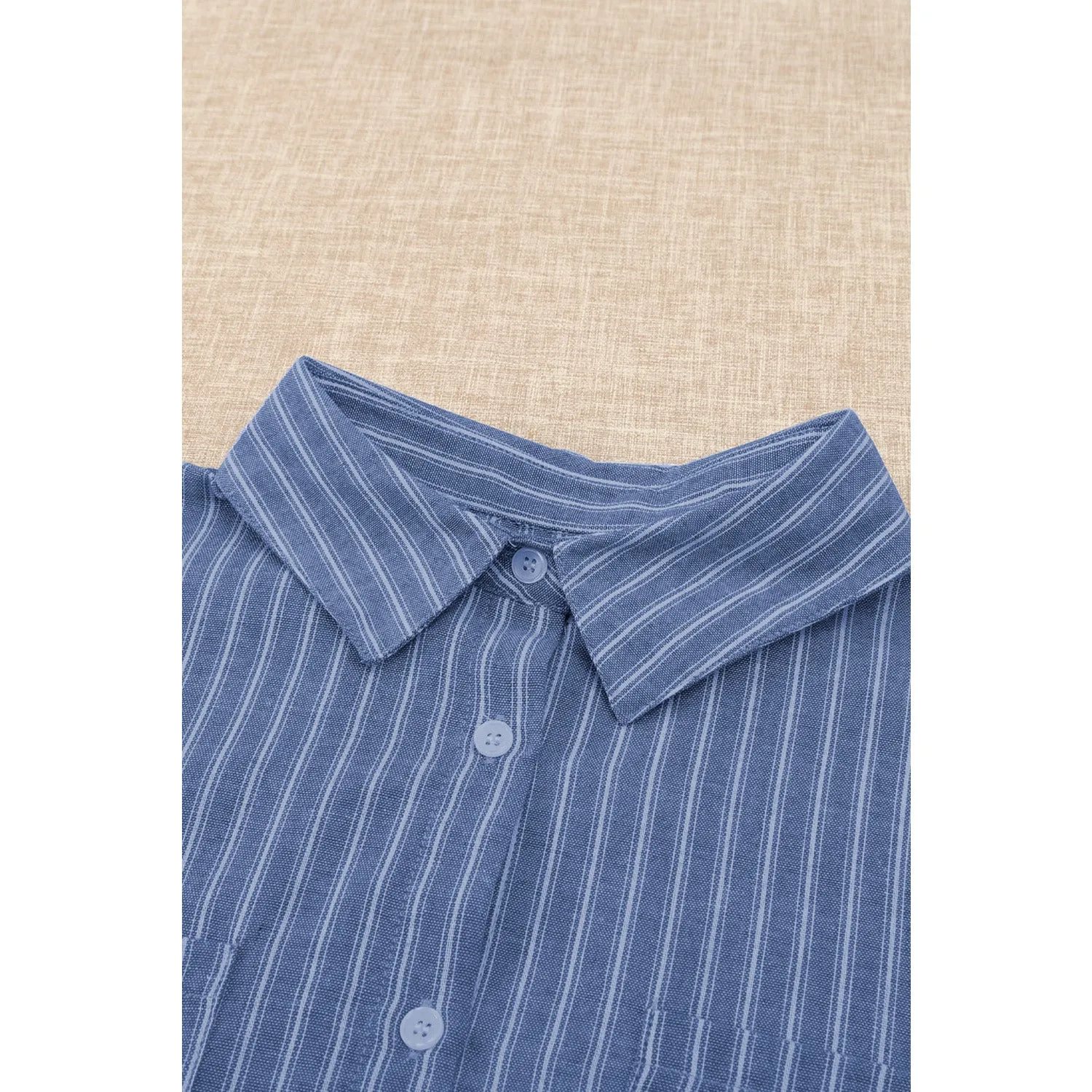 Striped Button-Front Half Sleeve Shirt