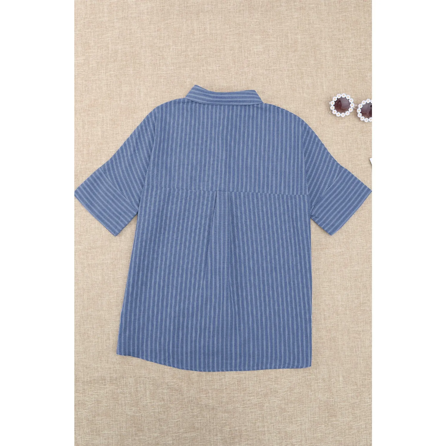 Striped Button-Front Half Sleeve Shirt