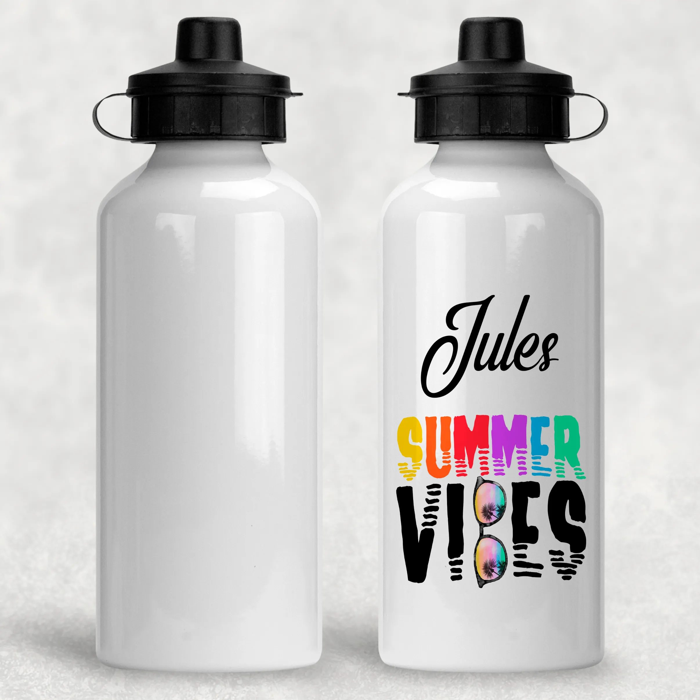 Summer Vibes Personalised Aluminium Water Bottle 400/600ml