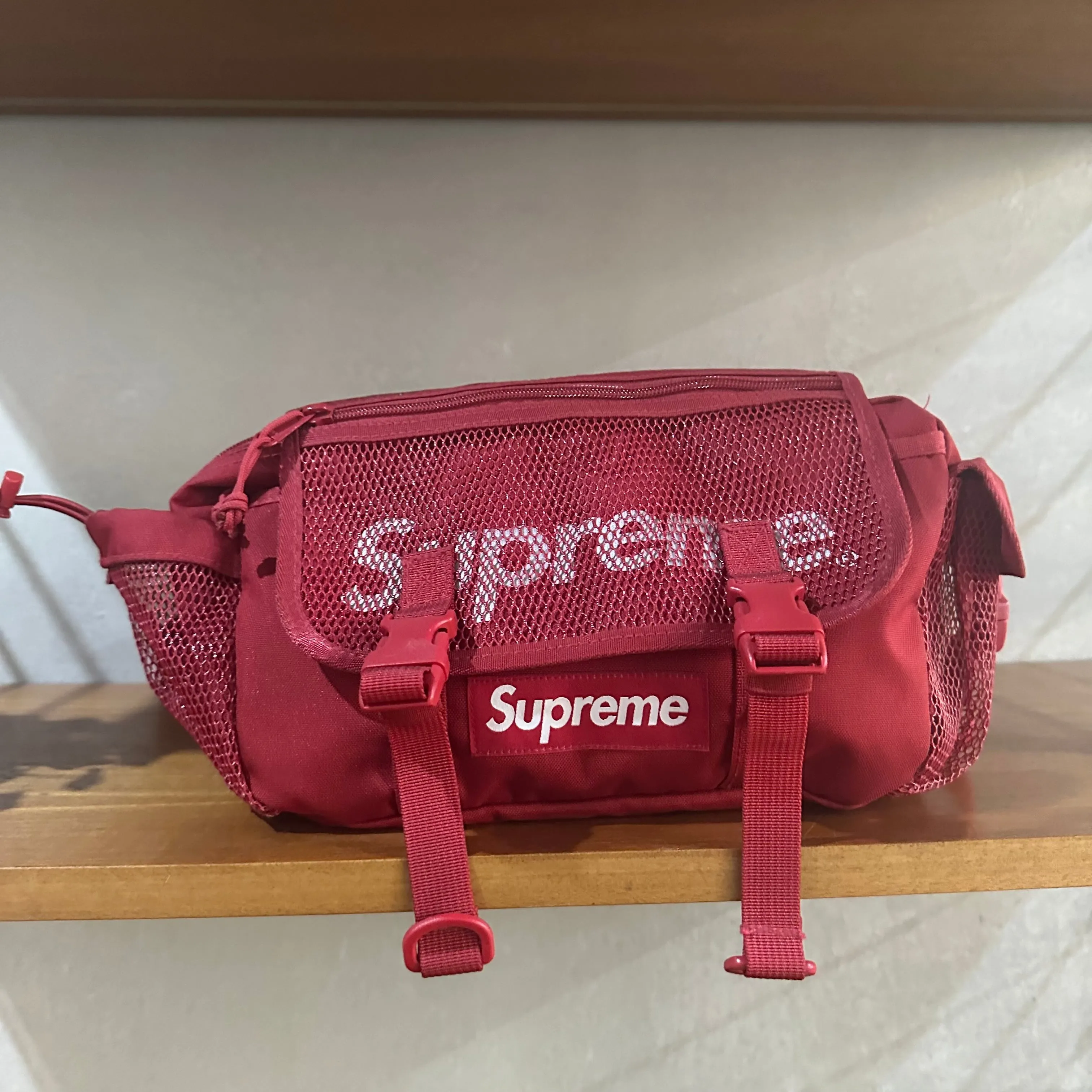 Supreme Cordura Fabric Reflective Waist Bag - Red