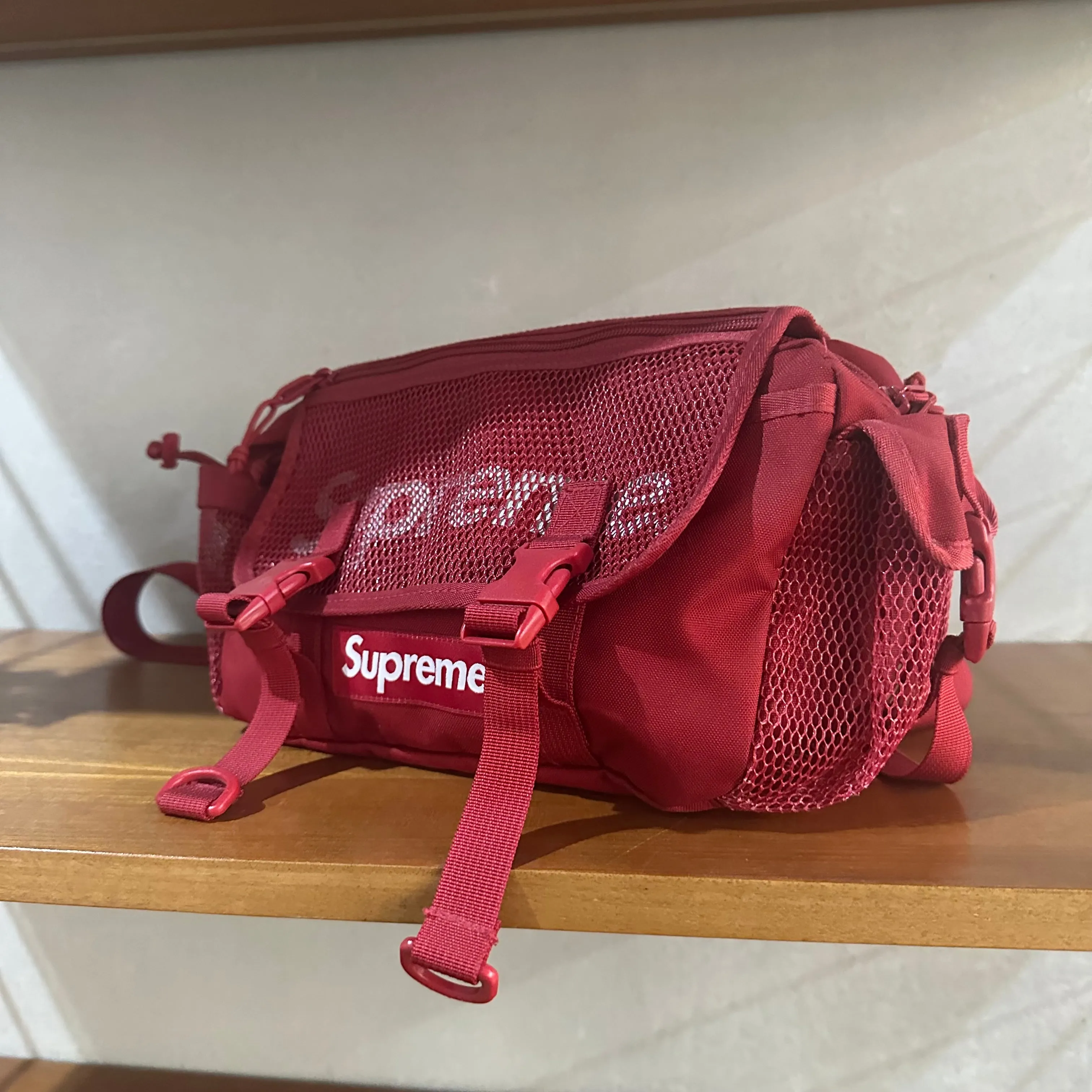 Supreme Cordura Fabric Reflective Waist Bag - Red