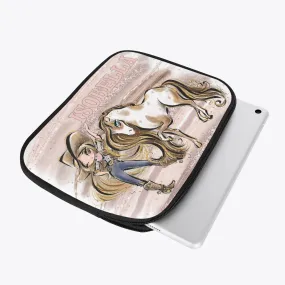 Tablet Sleeve - Howdy, Cowgirl and Horse, Blonde Hair, Brown Eyes