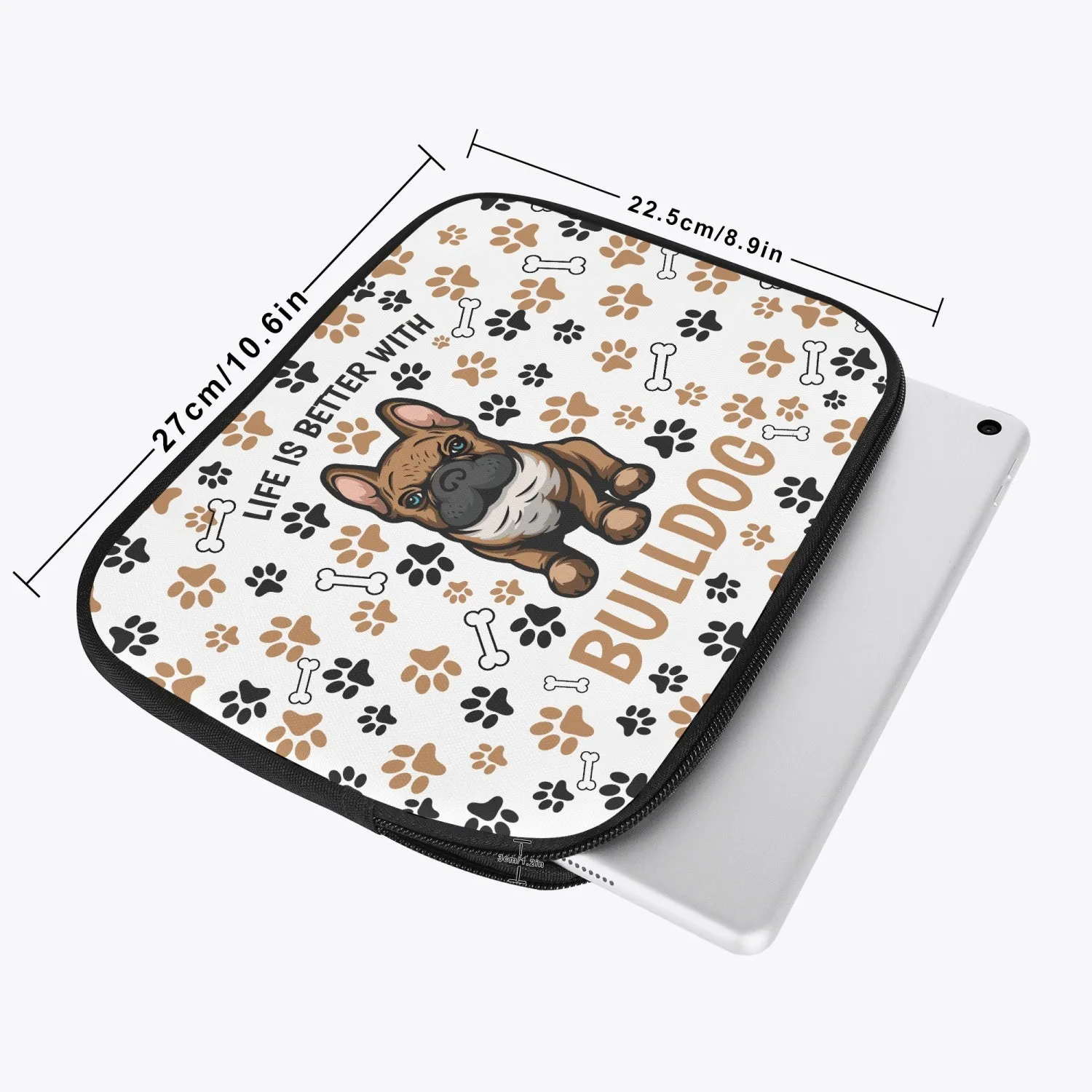 Tablet Sleeve - Life is better with a Bulldog, awd-609