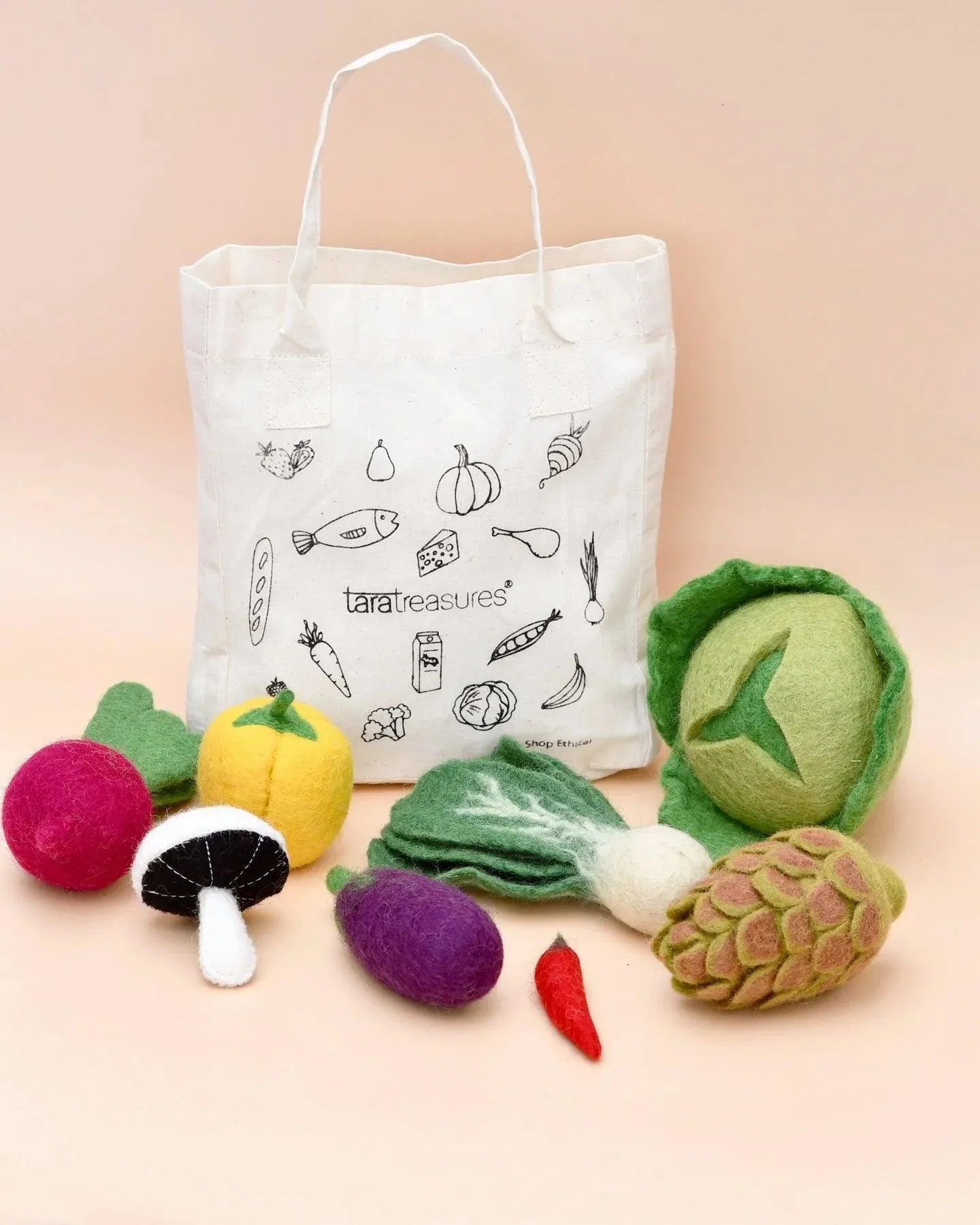 Tara Treasures Felt Food Groups Vegetables Pretend & Imaginative Play Toys