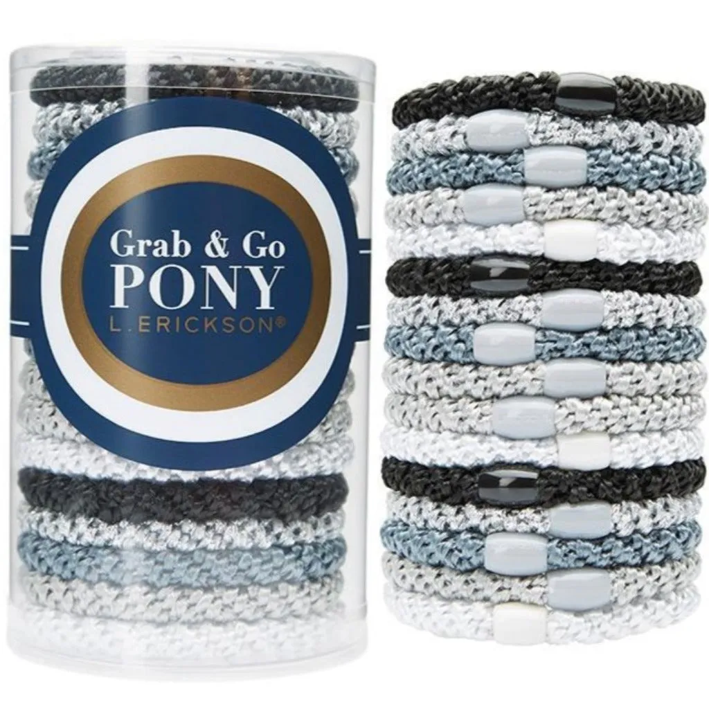 The Grab & Go Ponytail Holders in Light Silver Metallic