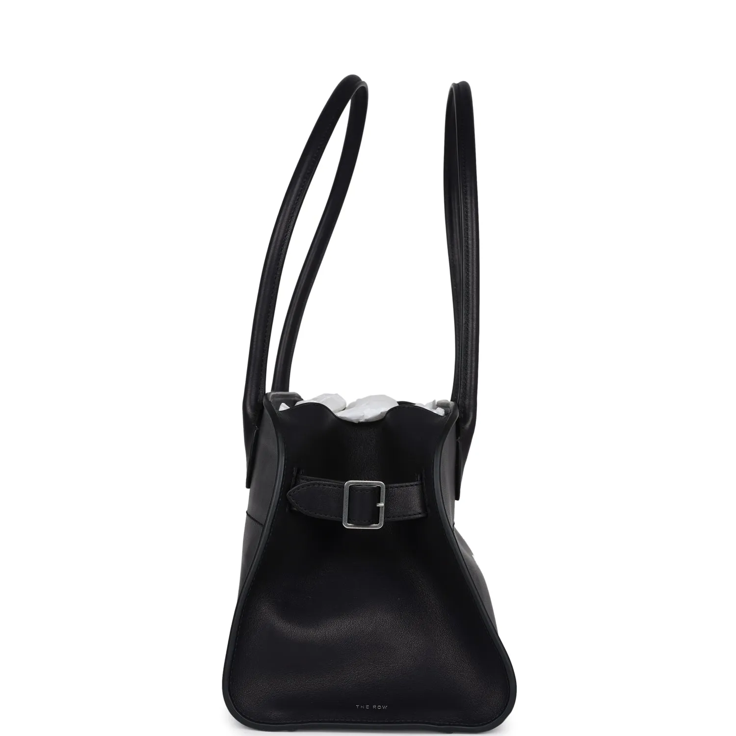 The Row Shoulder Margaux 12 Bag Black Saddle Silver Hardware