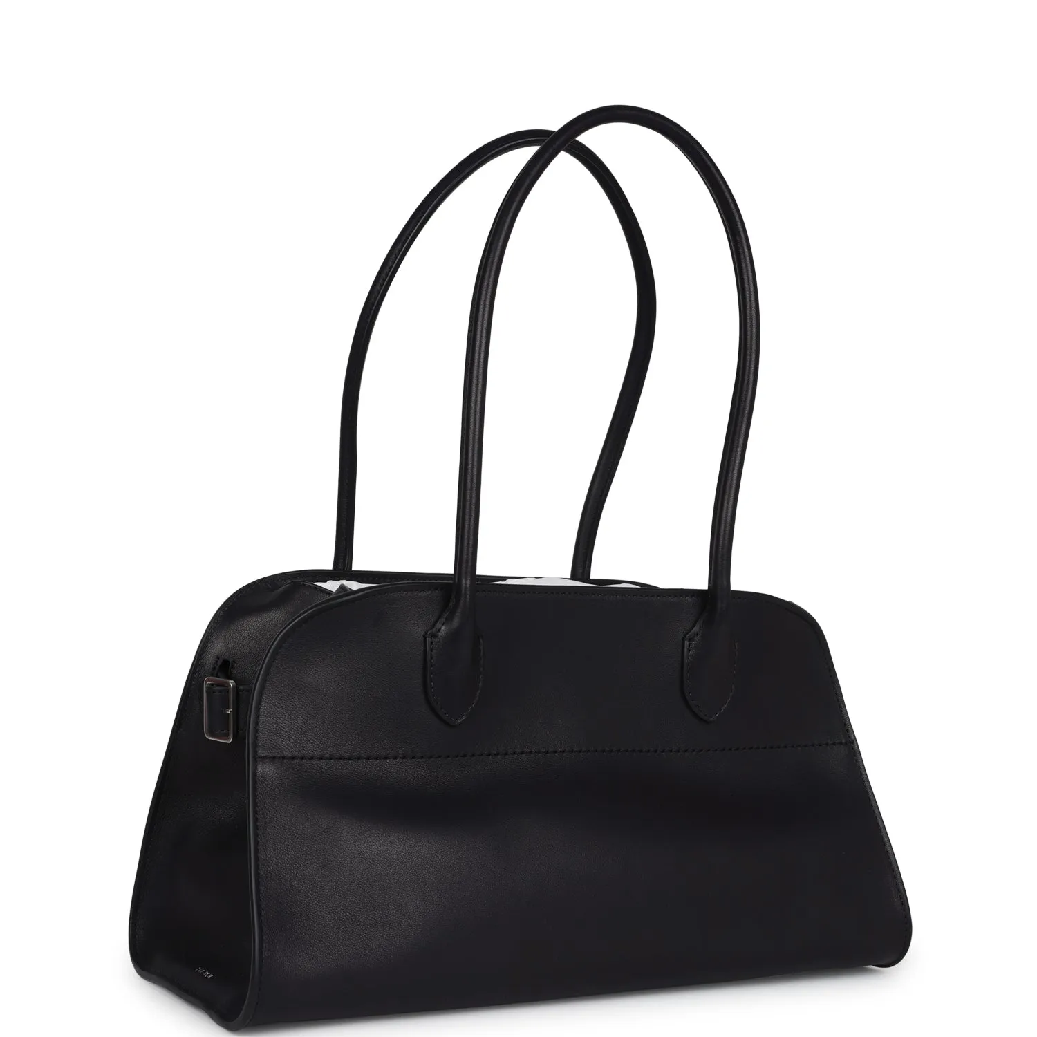 The Row Shoulder Margaux 12 Bag Black Saddle Silver Hardware