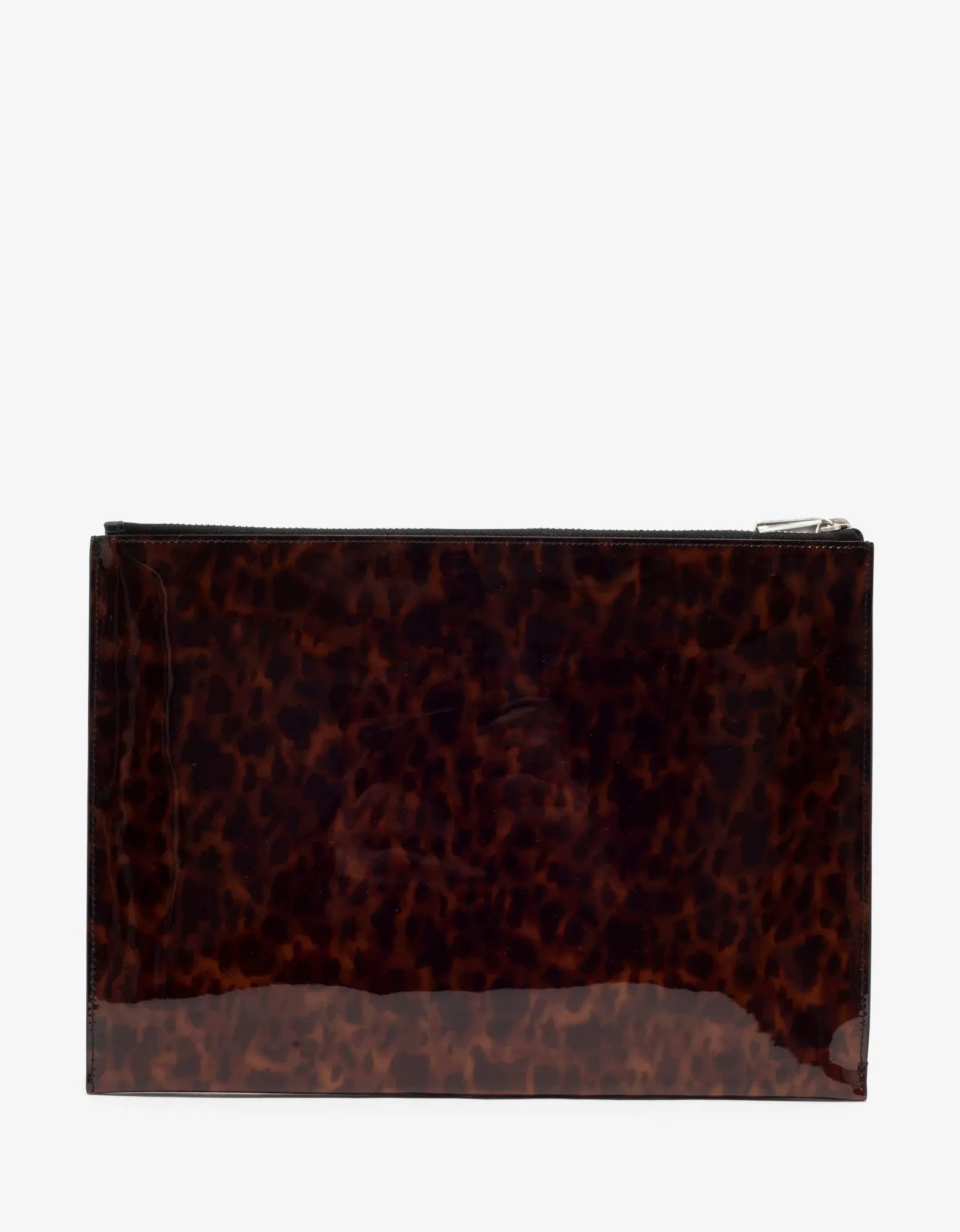 Tortoiseshell Print Patent Leather iPad Pouch