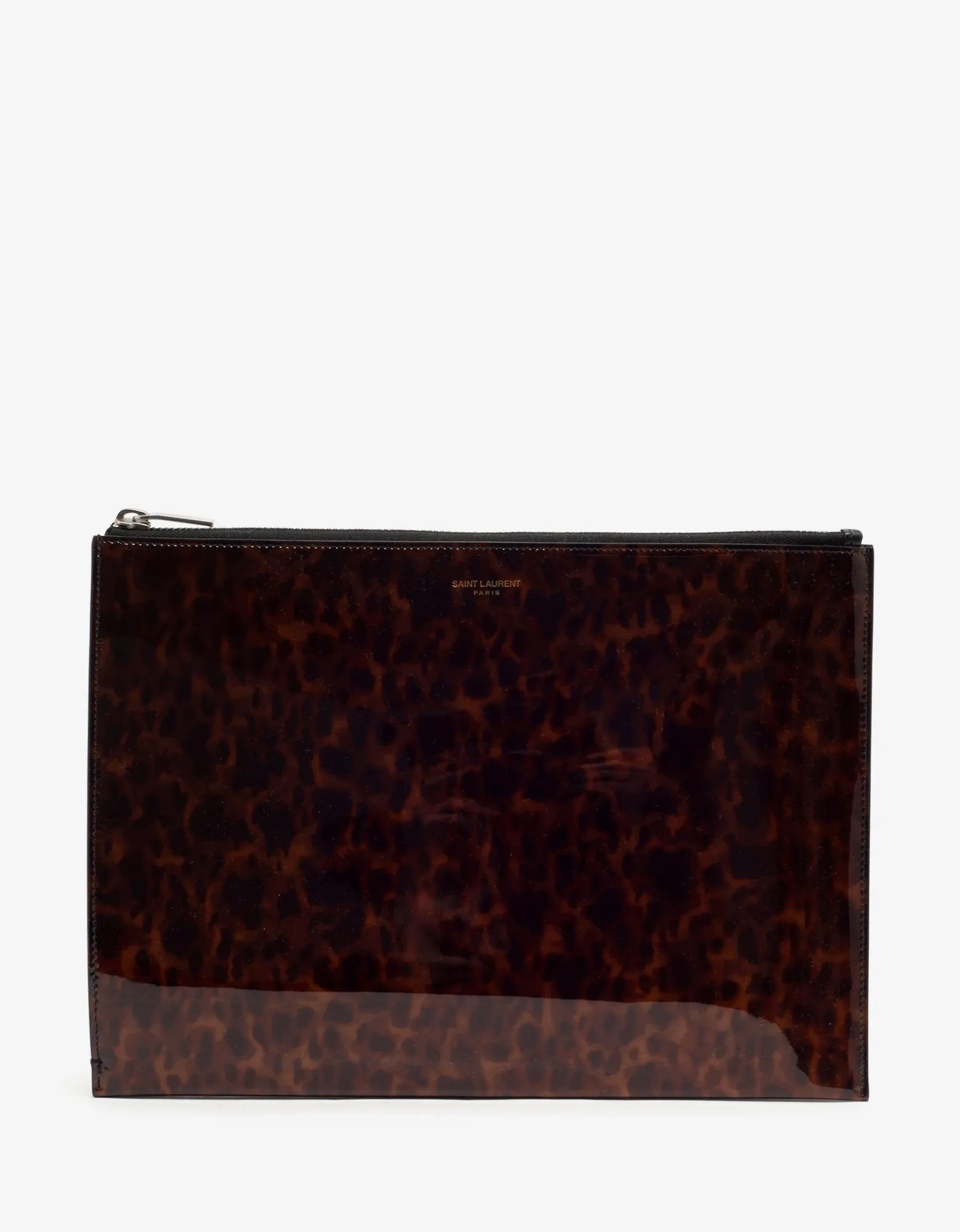 Tortoiseshell Print Patent Leather iPad Pouch