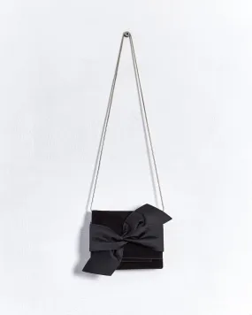 Victoria Beckham 'bow' suede evening bag, black